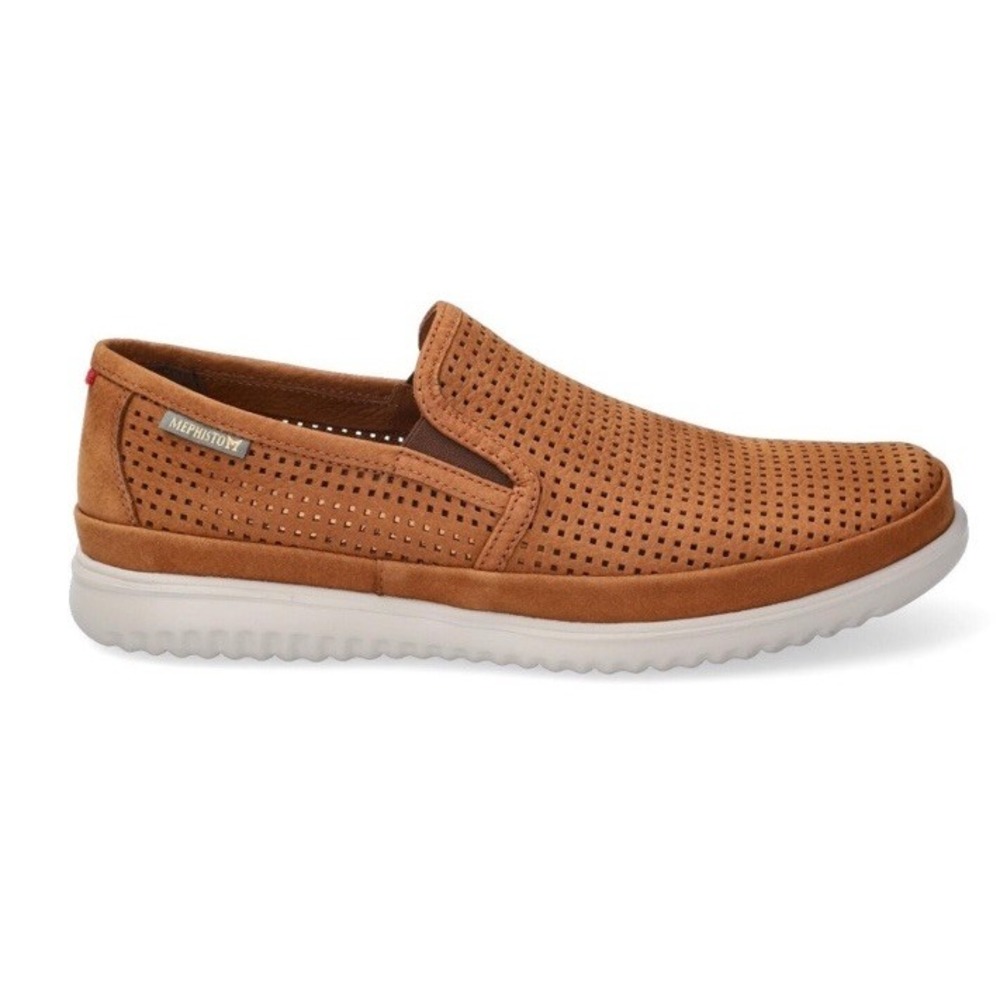 MEPHISTO TIAGO SPORTBUCK CASUAL BROWN SHOES SLIP-ON LOAFERS MEN'S 10.5 EUC $289